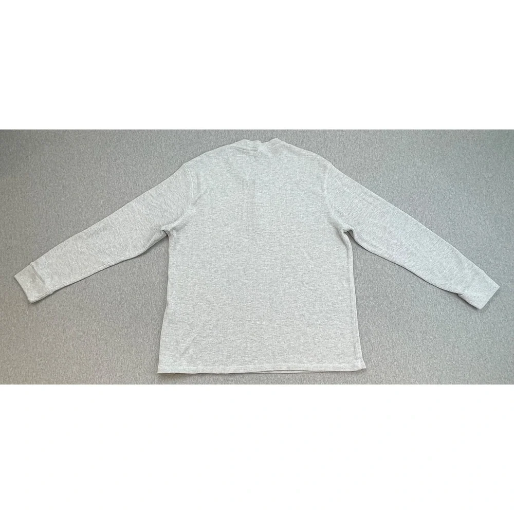 Levis T-Shirt Mens XL Beige Cotton Blend Thermal Crew Neck 1/4 Button Pullover